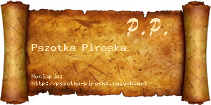 Pszotka Piroska névjegykártya